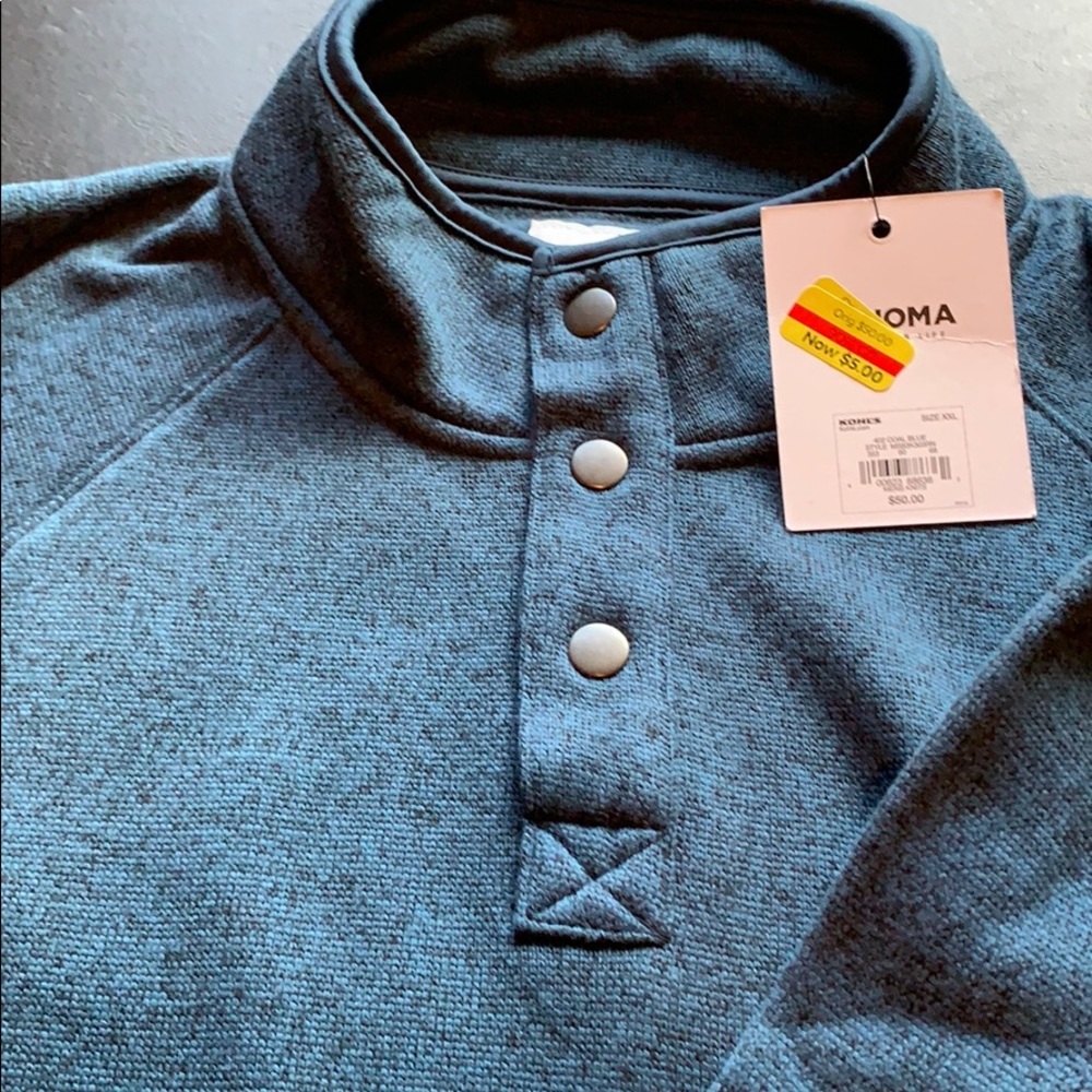 Pullover fleece sweater NWT size 2XL blue green